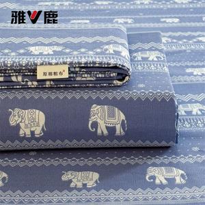 Yalu Простыня с двумя наволочками 230х240 см, грубая хлопковая ткань, цвет Pataya-Blue