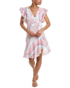 Мини-платье с вышитыми люверсами PatBO, белый