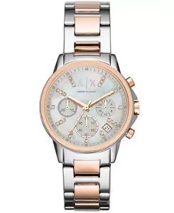 Женские часы-хронограф из двухцветной нержавеющей стали 36 мм A|X Armani Exchange, two-tone