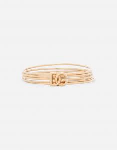 Жесткий браслет с несколькими кольцами и логотипом dg Dolce & Gabbana, золото