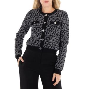 Майкл Корс кардиган с длинным рукавом и монограммой Michael Kors, черно-белый