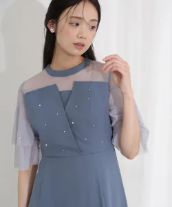 Платье-бюстье с жемчугом, свадебное, вечернее, праздничное платье Pourvous, цвет Blue