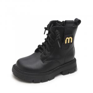 Budding Износостойкие детские ботинки с высоким берцем, черные, детские