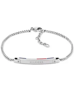 Браслет-Цепочка с линейным логотипом Tommy Hilfiger, silver