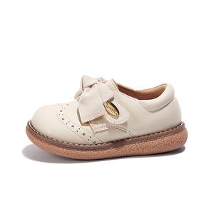 Низкие детские кожаные туфли для детей Snoffy, слоновая кость