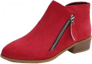 Generic Женские замшевые ботильоны, белые, заостренный носок, стелька с эффектом памяти, декоративная боковая молния, каблук 2,3 дюйма, повседневные осенние ботильоны