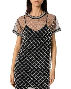 Мини-платье из вышитого тюля Maje, черный