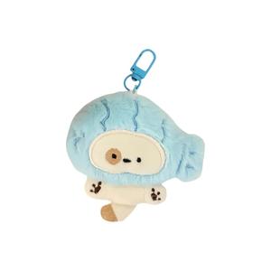 Брелок плюшевый креативный котенок с креветкой на голове высота 9см Blue waterfront