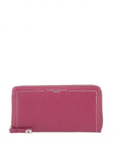 Кошелек на молнии из зернистой кожи GIANNI CHIARINI, розовый