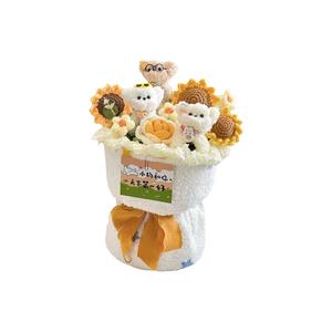 Милая кукла с подсолнухом в виде щенка ручной работы HOUDASHI, оранжевый