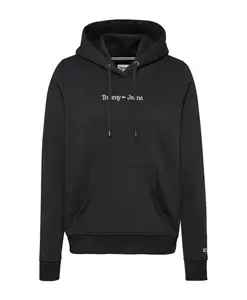 Хлопковая толстовка с капюшоном, черная. Tommy Jeans, черный