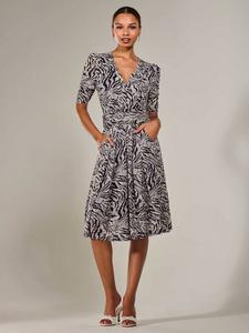 Облегающее платье миди с драпировкой в стиле animal print Jolie Moi, Grey/Black