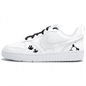 Court Borough нескользящие амортизирующие износостойкие низкие детские скейтбординг кроссовки для подростков Nike, черный/белый