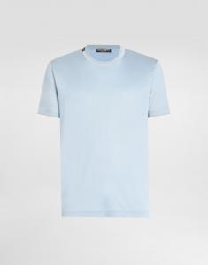 Шелковая футболка с короткими рукавами Dolce & Gabbana, лазурный