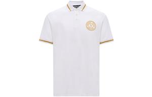 Поло с коротким рукавом и вышитым логотипом VERSACE JEANS COUTURE, белый
