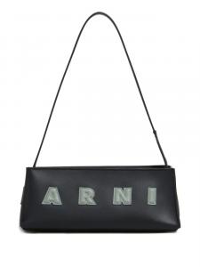 Сумка через плечо с аппликацией логотипа Marni, черный