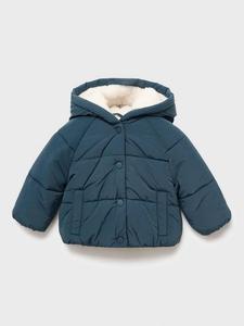 Детская куртка Coello с капюшоном и стёжкой Mango, Dark Blue