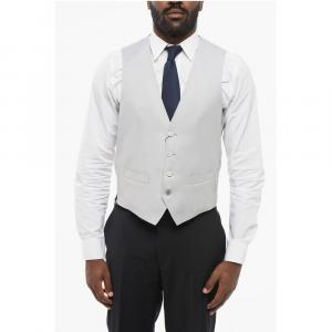CC COLLECTION Шелковый жилет на 4 пуговицах с прорезными карманами Corneliani, Gray