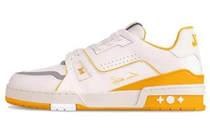 LOUIS VUITTON Кроссовки для скейтбординга Trainer Low Top женские, желтые, белые