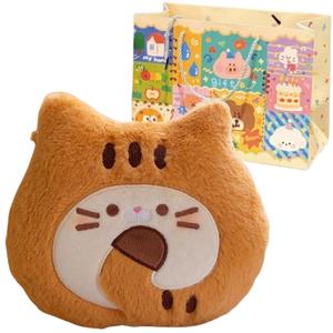 Мягкая игрушка милый котенок Butter Meow и тигровый кот Roll, высота 23 см Small bubble, темно-коричневый