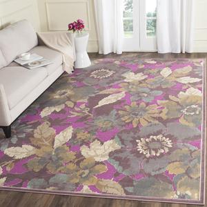 Ковер SAFAVIEH, 161 x 229 см, Paradise Collection, Purple & Fuchsia, цветочный вискозный дизайн, идеально для помещений с высокой проходимостью в гостиной, спальне (PAR148-880)