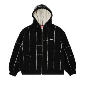 Толстовка Supreme Faux Shearling Zip Up Hooded 'Black', черный