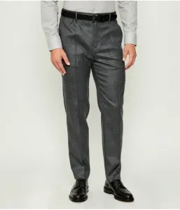 Шерстяные брюки regular fit Emporio Armani, серый