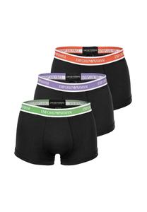 Комплект из 3 трусов-боксеров - шорты с логотипом на резинке из эластичного хлопка Emporio Armani, черный