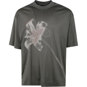 EMPORIO ARMANI Лиловая футболка с принтом Lily Printed