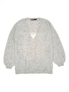 Топ с V-образным вырезом и длинными рукавами Bimba Y Lola, серый