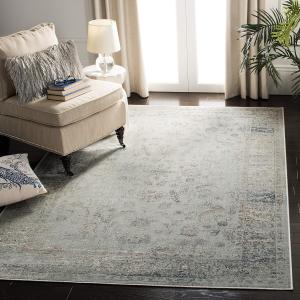 Ковер SAFAVIEH, 155 x 229 см, Vintage Collection, Light Blue, дизайн Oriental Distressed Viscose, идеален для помещений с высокой проходимостью в гостиной, спальне (VTG120-7660)