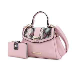 Mkf Collection Geny Женская сумка через плечо с тиснением под змею и бумажником от Mia K MKF Collection, розовый