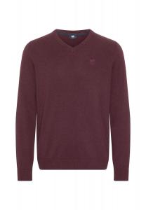 Вязаный свитер с V-образным вырезом и вышивкой POLO SYLT, цвет Fig Melange
