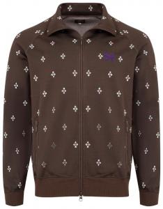 Спортивная куртка Needles из полиэстеровой жаккардовой ткани, коричневого цвета