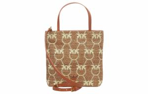 PINKO Кожаная сумка через плечо с рафией