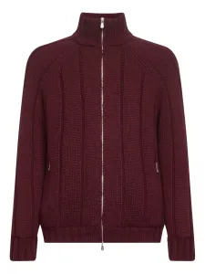 Свитер с высоким воротником на молнии Brunello Cucinelli, красный