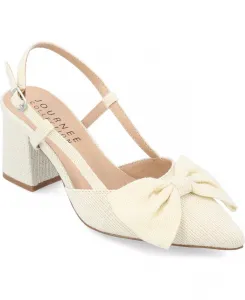 Женские туфли-лодочки Tailynn с широкой колодкой на устойчивом каблуке и ремешком на пятке Journee Collection, загар/бежевый