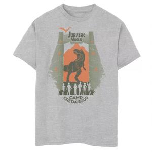 Футболка с изображением силуэта ворот парка «Мир Юрского периода: лагерь мелового периода» для мальчиков 8–20 лет Jurassic World