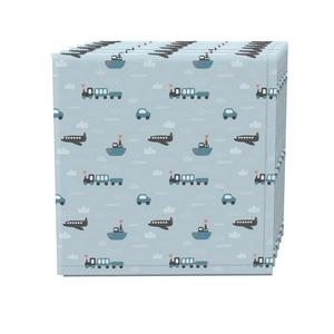 Набор салфеток, 100 % полиэстер, набор из 4 шт., 18x18 дюймов, синие транспортные средства