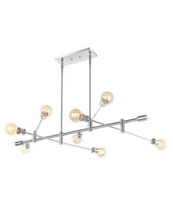 Подвесной светильник Ikon 63 дюйма, 8 ламп, в стиле модерн середины века, с регулируемым кронштейном и линейным расположением светодиодов Jonathan Y, хром