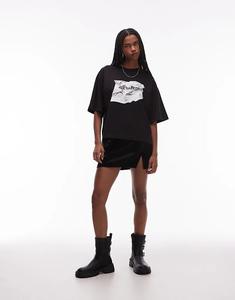 Футболка AllSaints Amelie с принтом логотипа в черном цвете