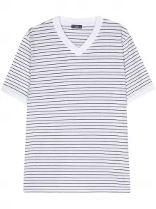 Полосатая футболка с V-образным вырезом Peserico, белый