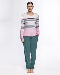 Женская длинная бархатная пижама Punto Blanco, зеленый