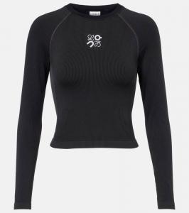 Топ из ребристого трикотажного джерси Loewe, Black