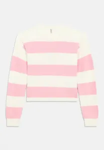 Короткий полосатый джемпер kogfranca Only Girls, Cloud Dancer/Romance Rose