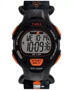 Мужские кварцевые цифровые часы из черной кожи, 38 мм Timex