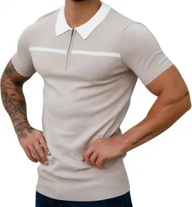 Мужская футболка Slim Fit с цветными блоками и молнией