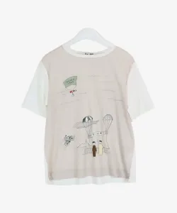 Стильный пуловер из разных материалов Studio Picone, цвет White(190)