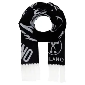Шерстяной шарф Moschino, черный
