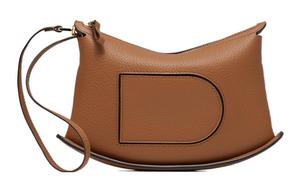 Delvau Мягкая Натуральная Кожа Клатч Обычный Женский Коричневый Delvaux